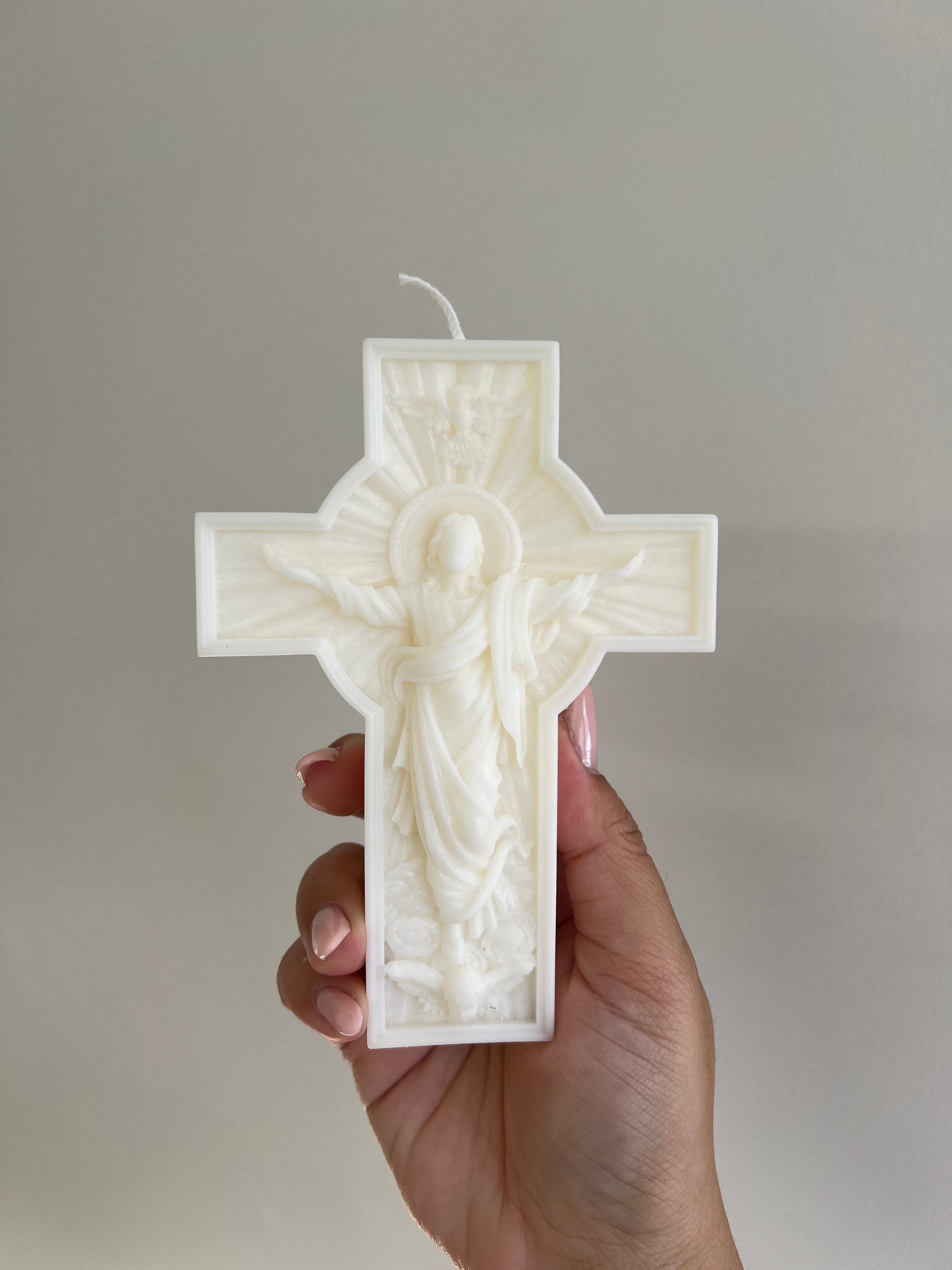 Jesus Cross Candle soy wax pillar religion 