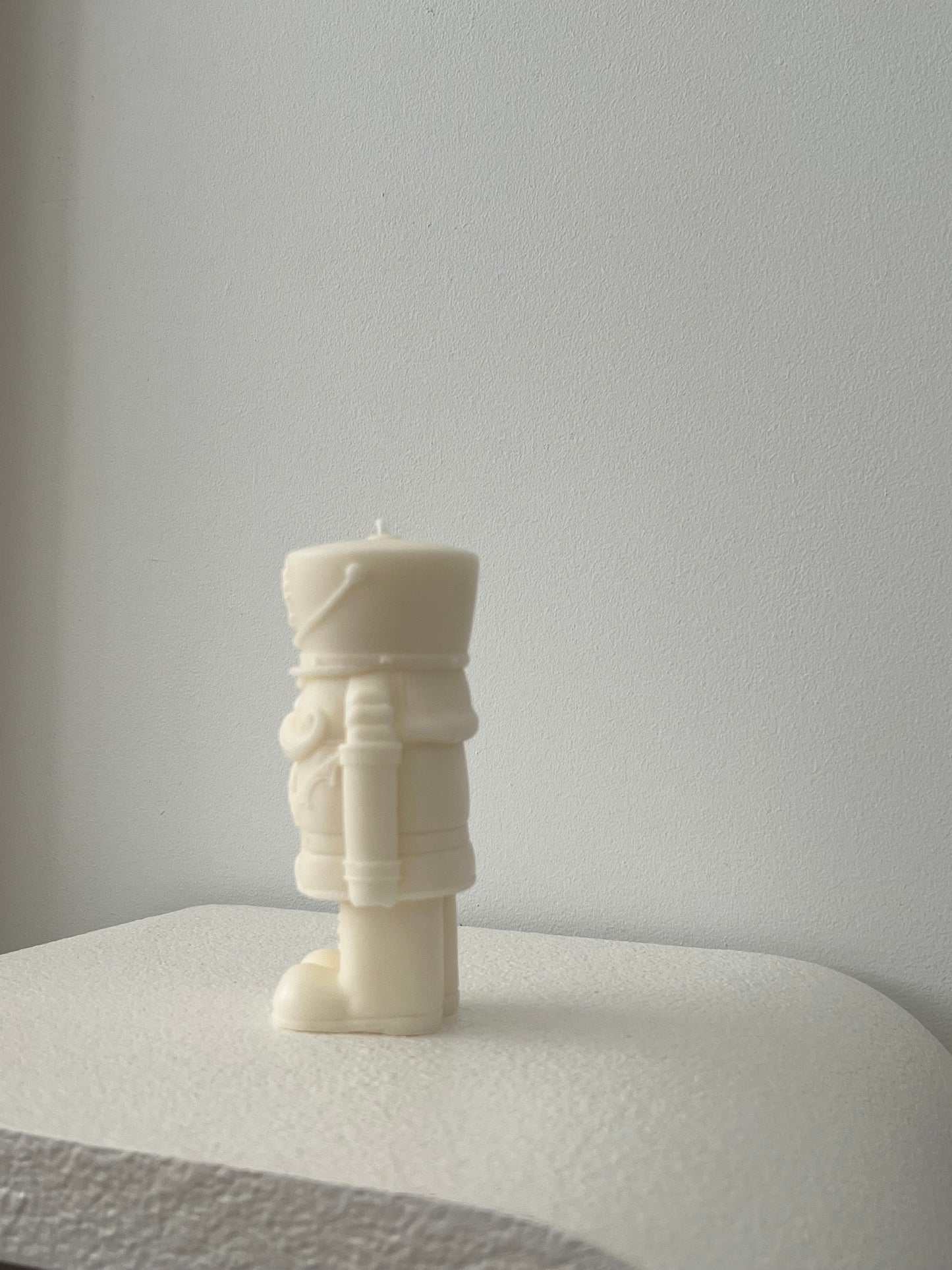 Large nutcracker pillar soy wax candle 