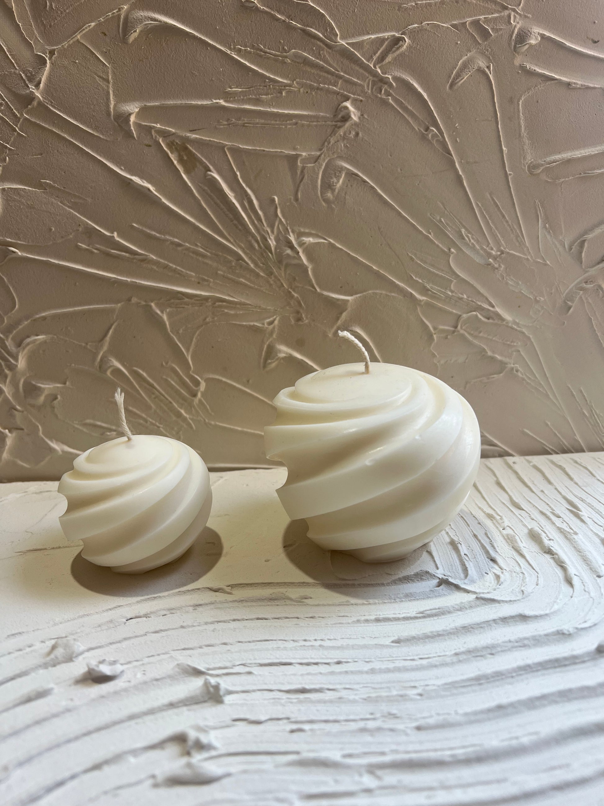 Spiral Sphere candle duo set vegan soy wax