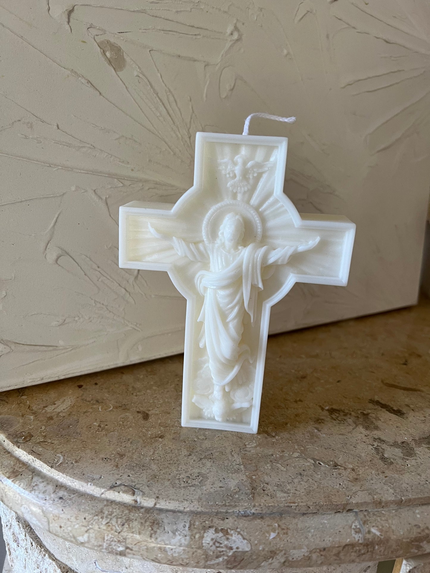 Jesus Cross Candle soy wax pillar religion 