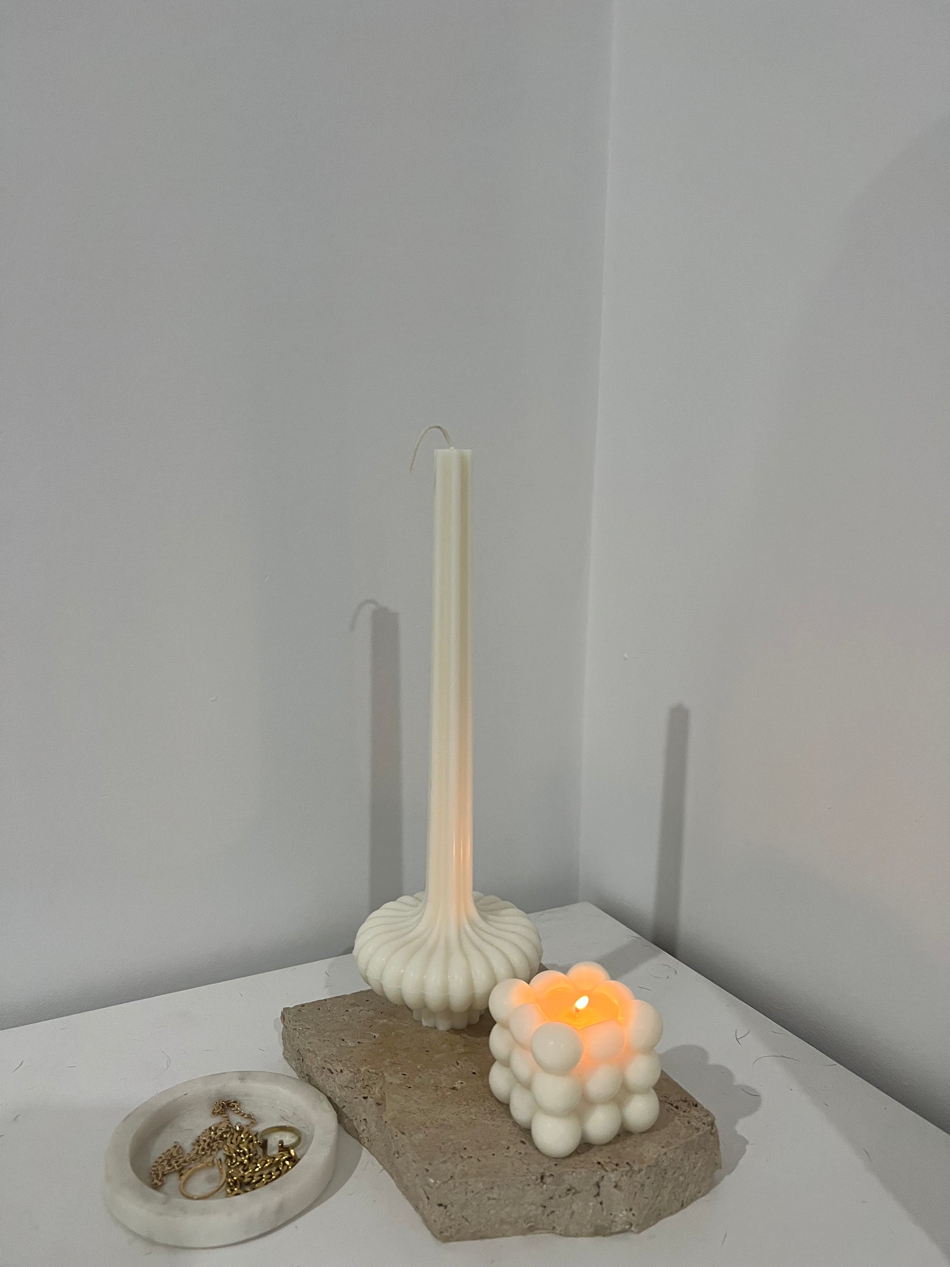 bubble candle vegan soy wax pillar candles, handcrafted with care and cruelty-free ingredients."