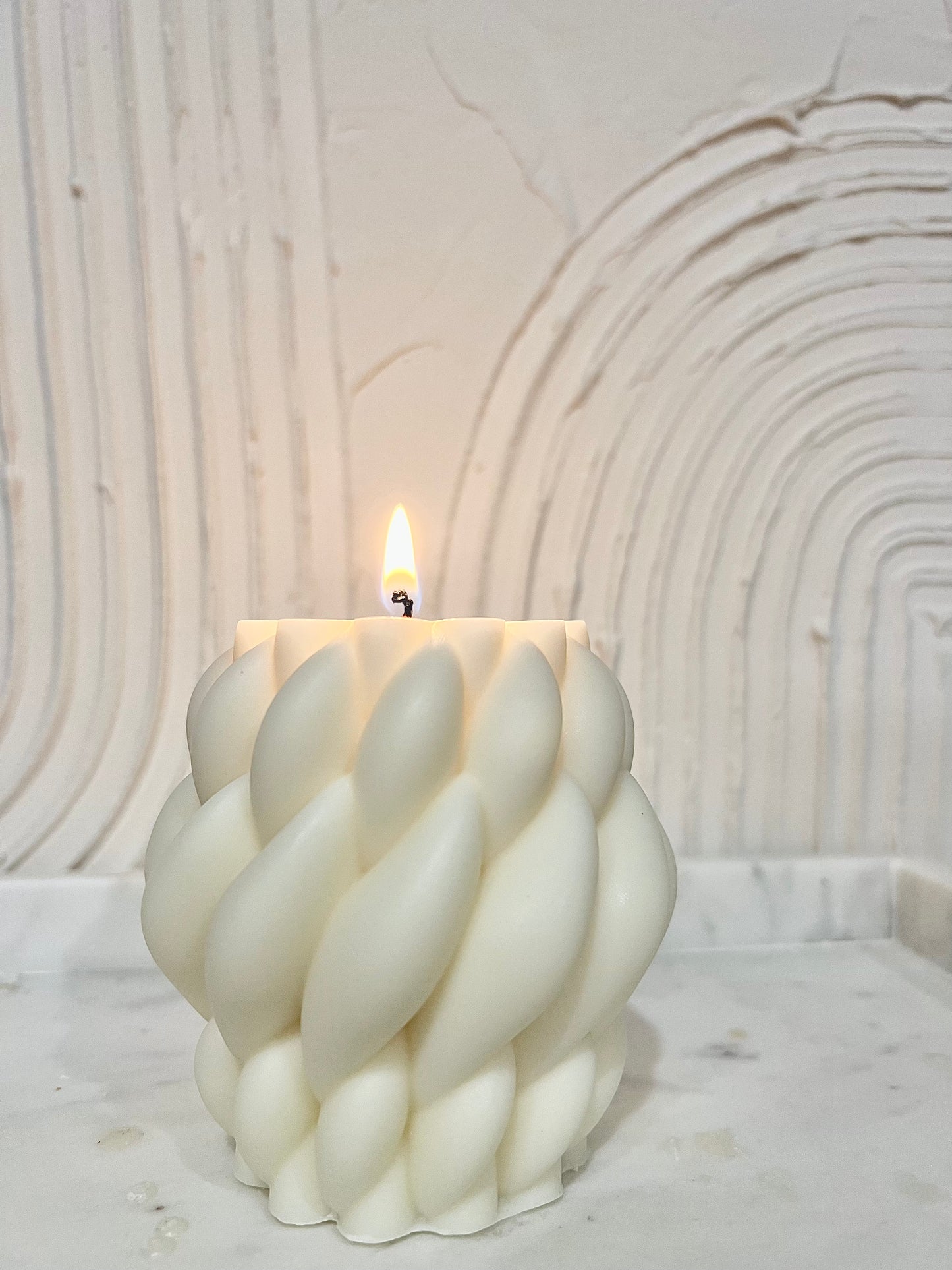 Classiicollection's handcrafted scented rainbow twist candles, front picture