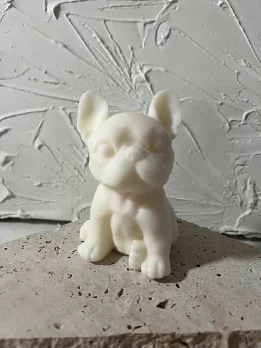 Classiicollection's handcrafted french bulldog candles, front picture