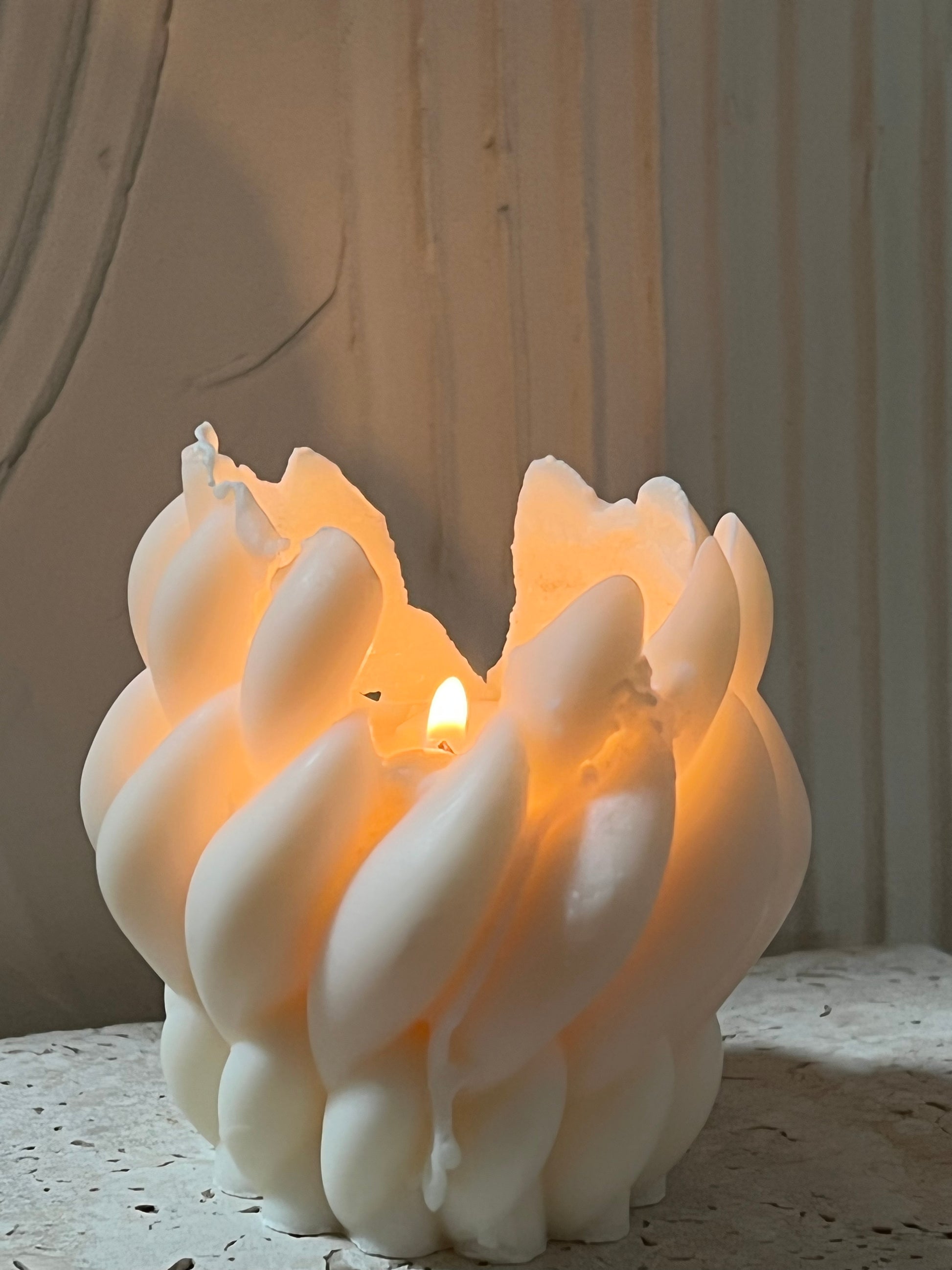 Classiicollection's handcrafted scented rainbow twist candles, front picture