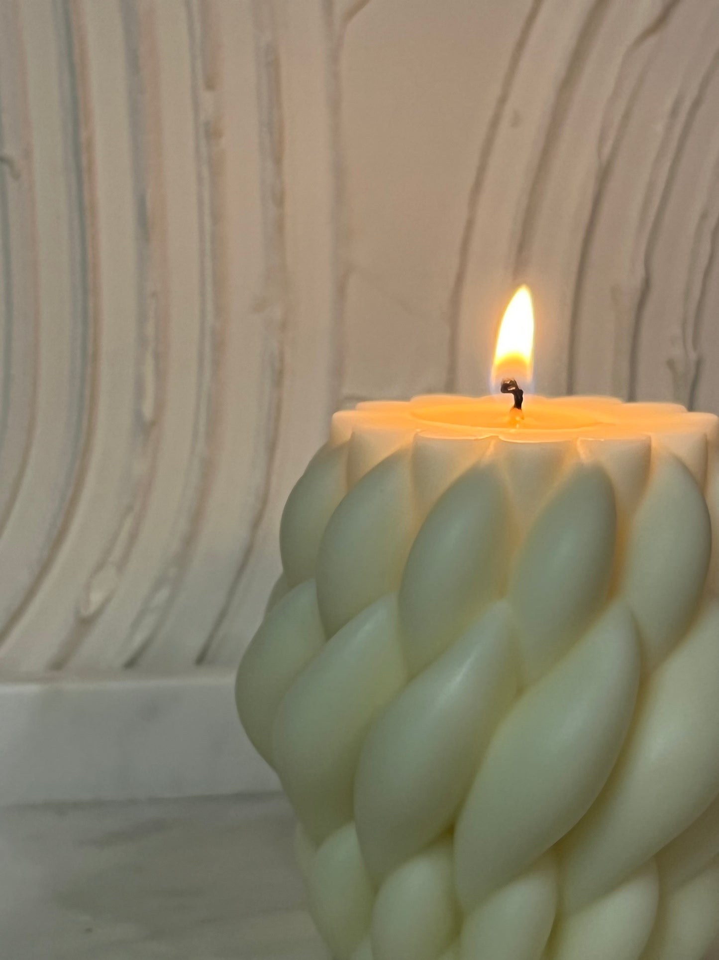 Classiicollection's handcrafted scented rainbow twist candles, front picture